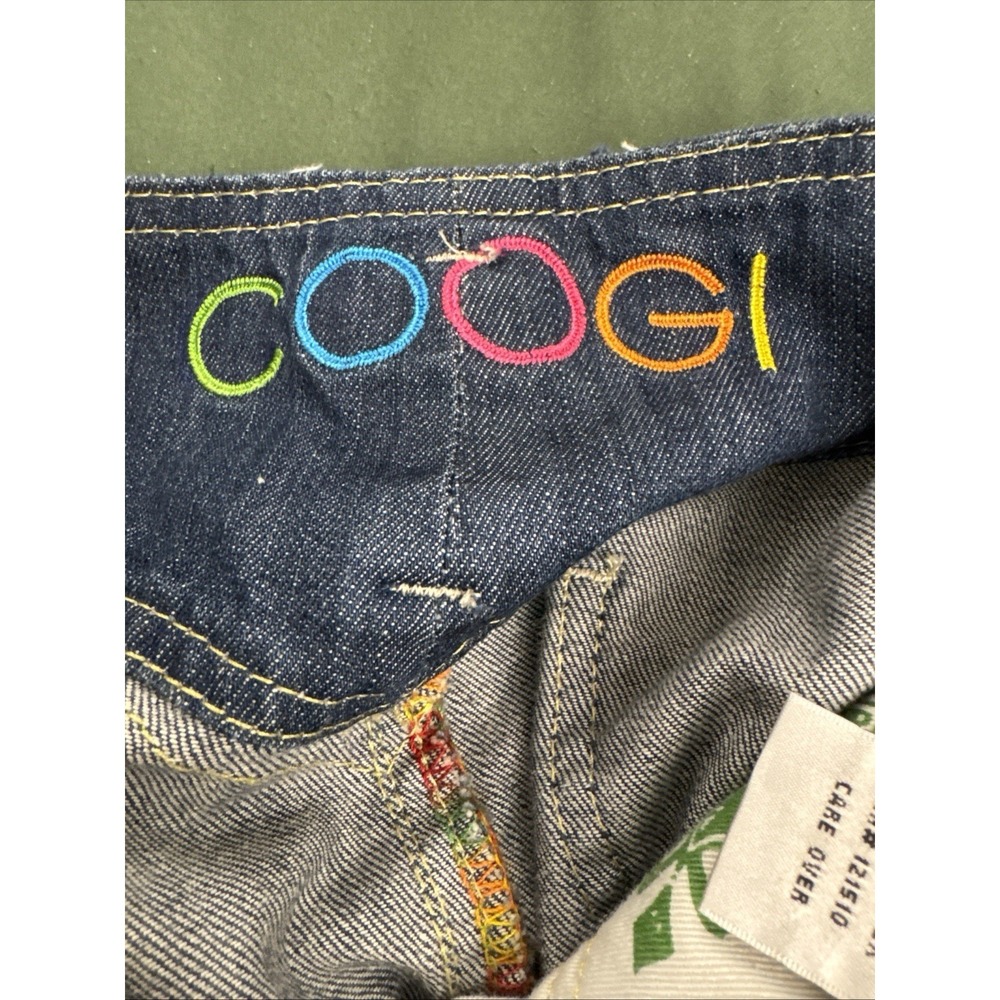 Vtg COOGI Jeans Womens 7/8 Denim Overalls Dress Rainbow Embroidery Y2K GUC - Picture 8 of 11